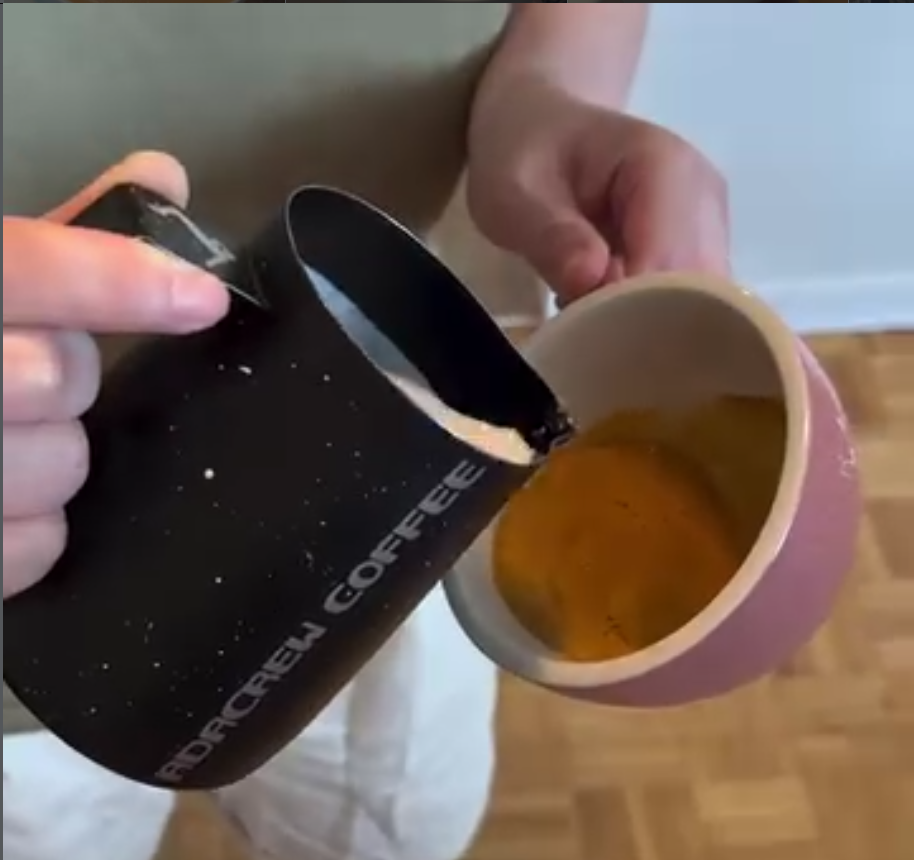 tilt the cup to 45 degree